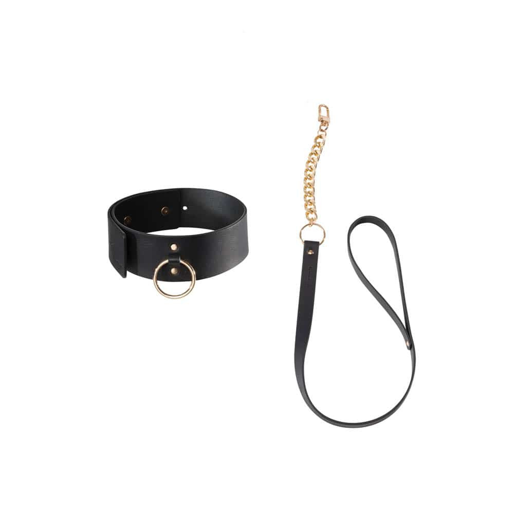 Maze Wide Choker - Zgarda cu Lesa din Piele Artifiala Negru - detaliu 2
