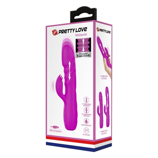 Melanie - Vibrator iepuraș, mov, 20.5 cm - detaliu 6