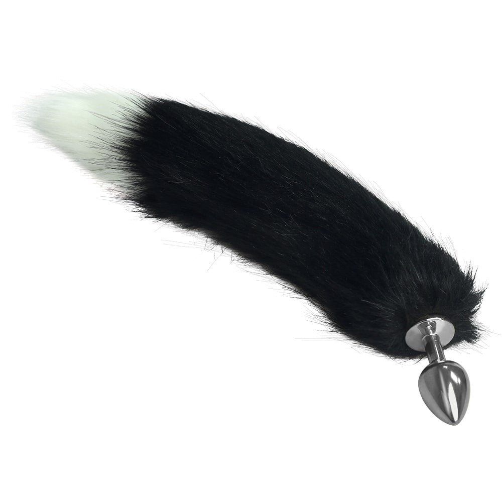 Metal Tail 1 - Dop anal, alb și negru, 8.5 cm