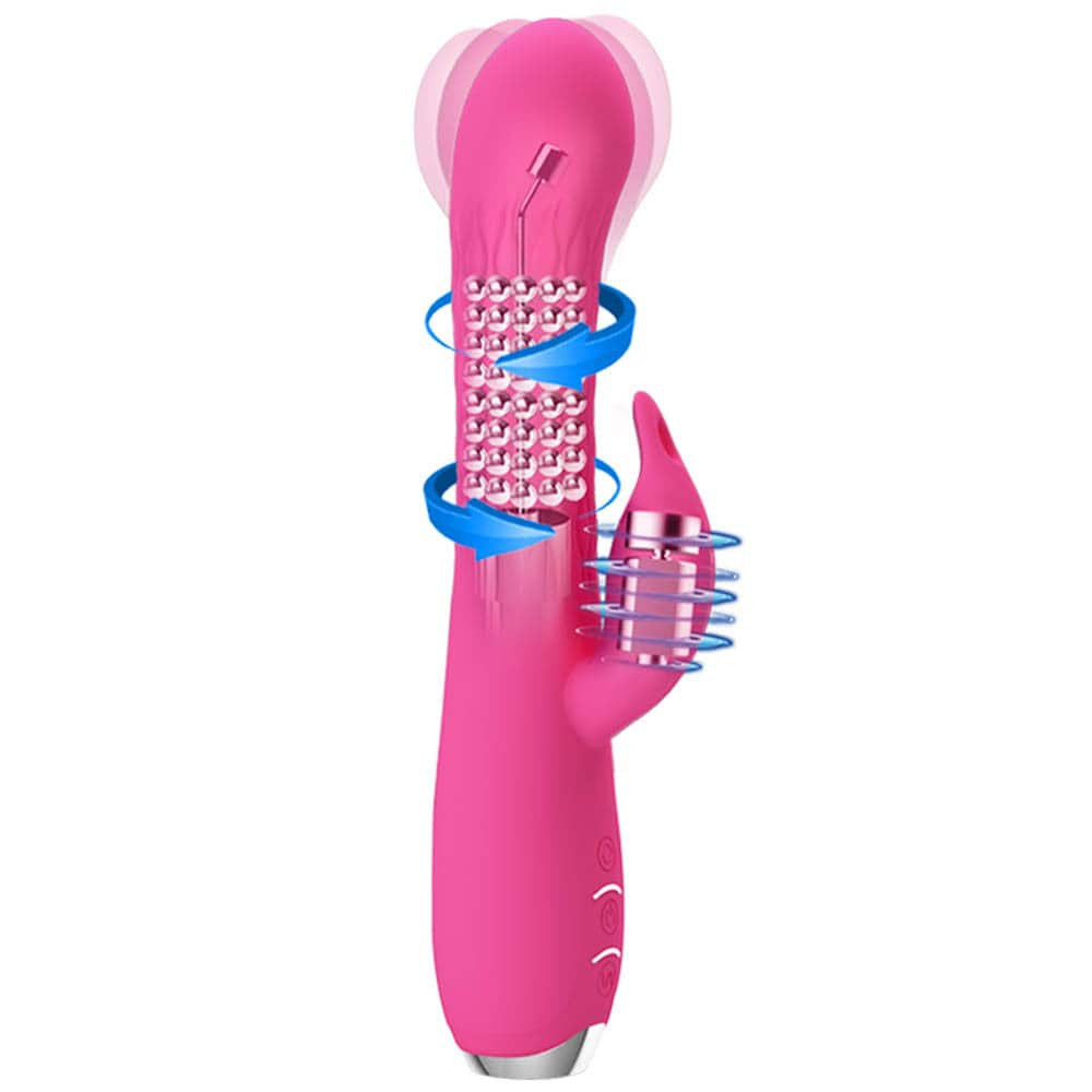 Molly - Vibrator iepuraș, roz, 20.5 cm - detaliu 3