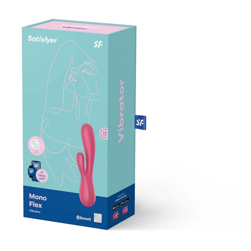 Mono Flex - Vibrator iepuraș, roșu, 20.4 cm - detaliu 1