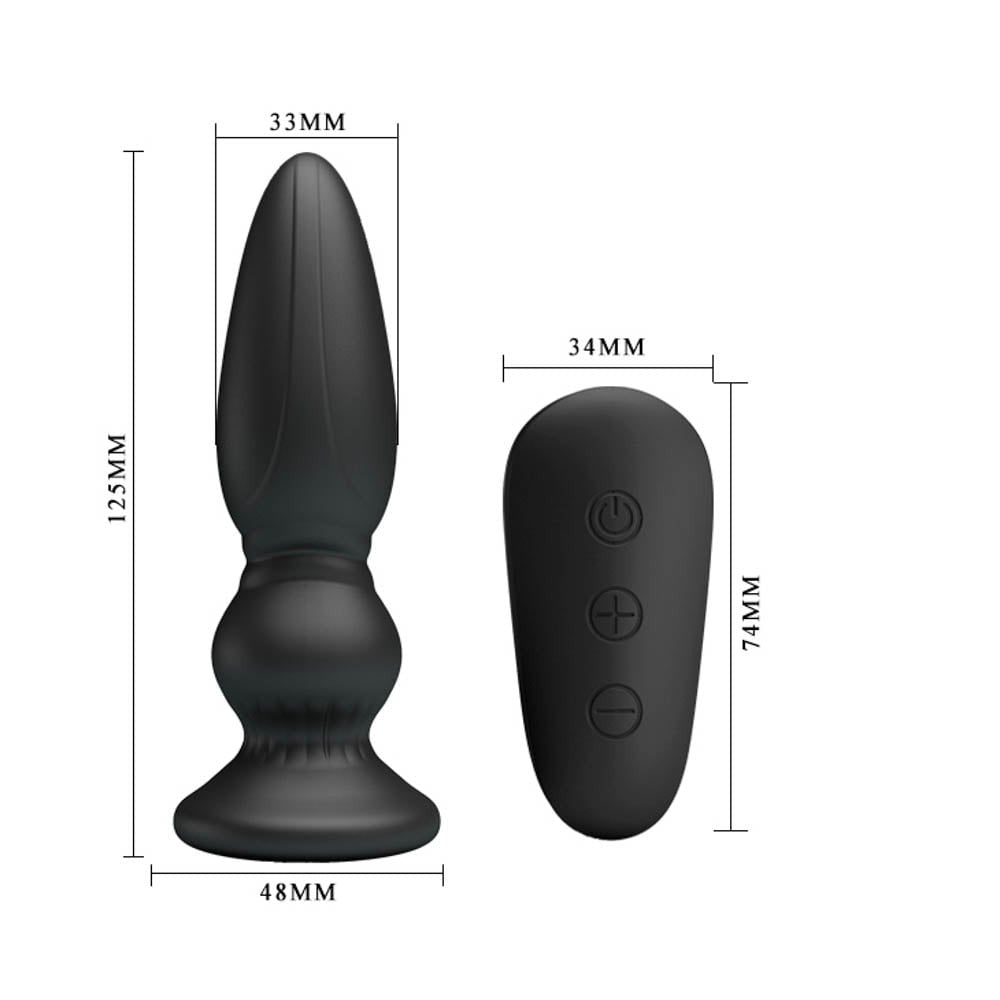 Mr. Play Super Power II - Dop Anal cu Vibratii si Telecomanda, 12,5 cm - detaliu 3