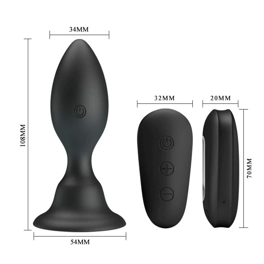Mr. Play Vibrating Anal Plug - Vibrator Anal cu Telecomandă, 11x3.4 cm - detaliu 1