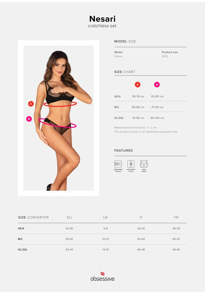 Nesari 2-pcs crotchless set M/L - detaliu 8
