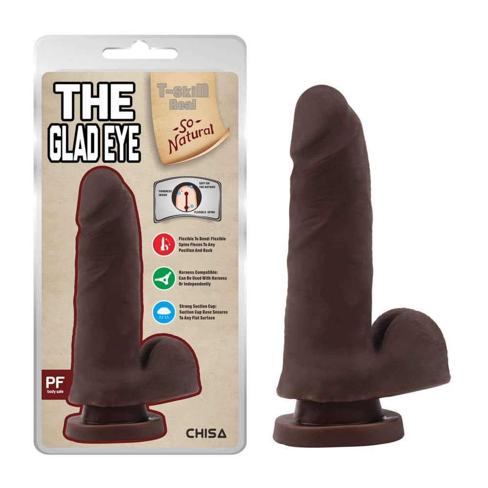 Ochiul Fericit - Dildo realistic cu ventuză, maro, 15 cm - detaliu 1