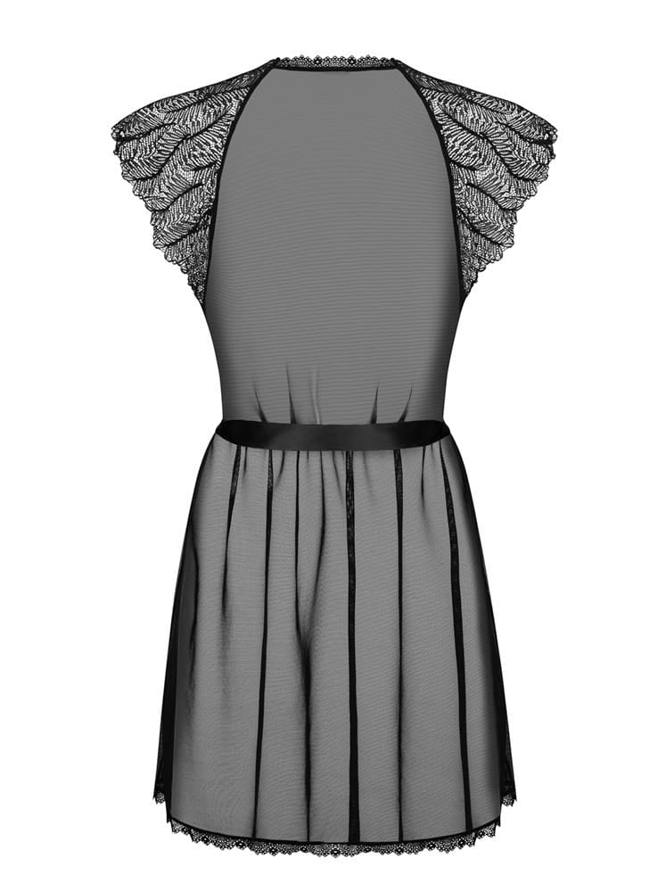 Peignoir - Halat negru, L/XL