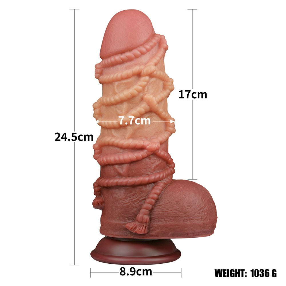 Platinum Cock 2 - Dildo cu funie, 24.5 cm, flesh - detaliu 3