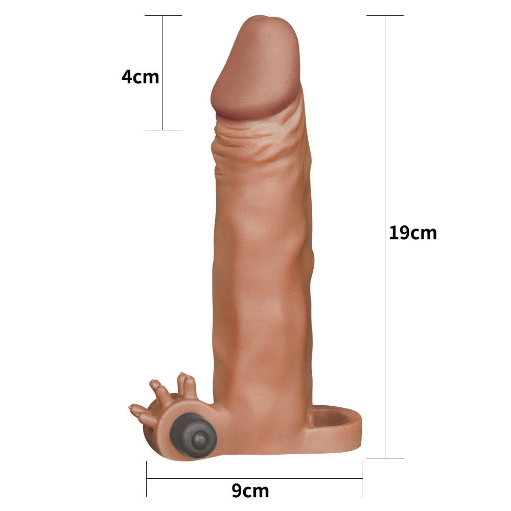 Pleasure X-Tender #3 Maro - Manson Prelungire cu 5 cm si Glont Vibrator - detaliu 4