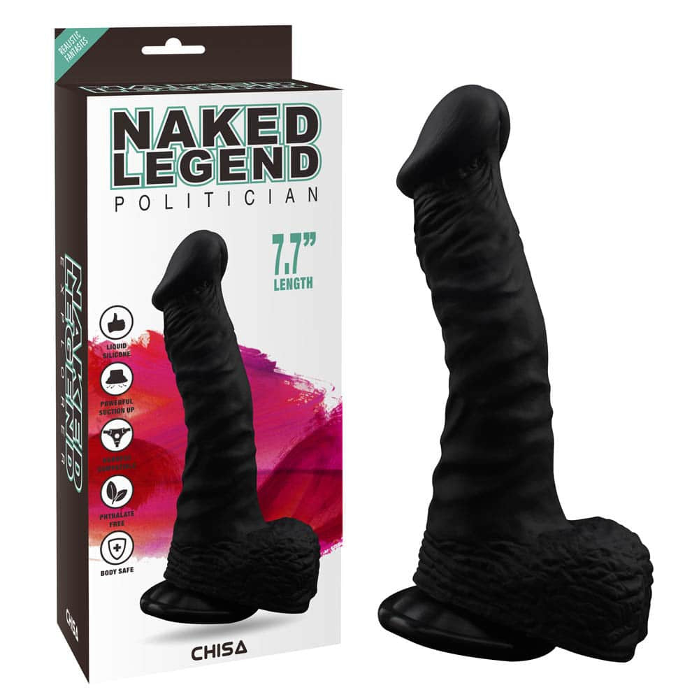 Politicianul - Dildo realistic, negru, 19.5 cm - detaliu 4