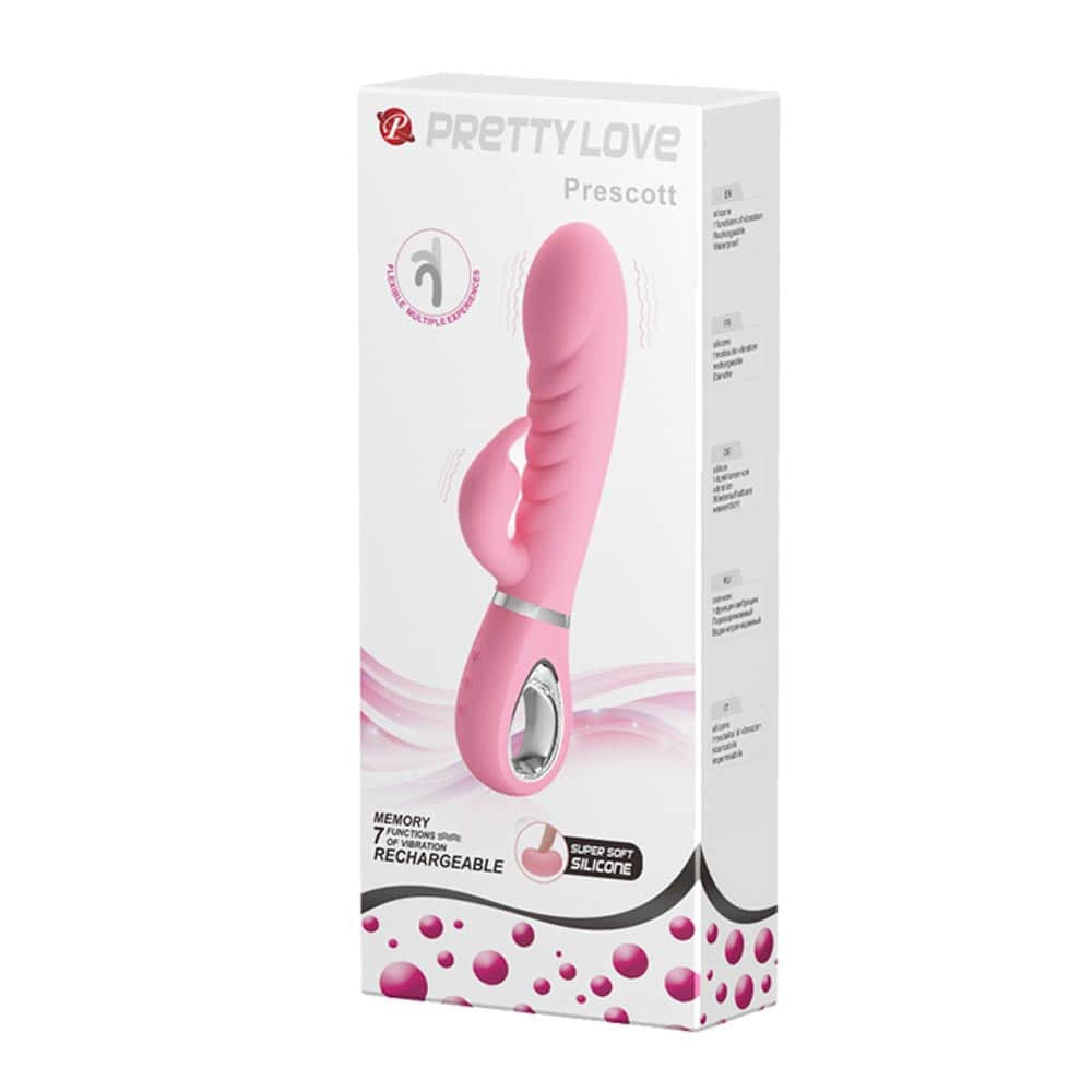 Prescott - Vibrator iepuraș, roz, 20 cm - detaliu 5
