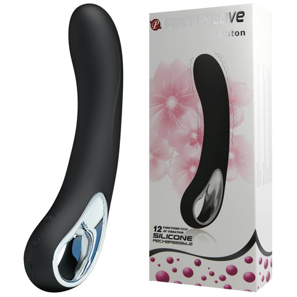 Pretty Love Alston - Vibrator din silicon, negru, 20 cm - detaliu 1