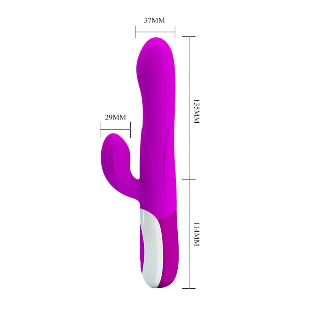 Pretty Love Dempsey - Vibrator Iepuras Gonflabil, Reincarcabil, 25 cm - detaliu 3