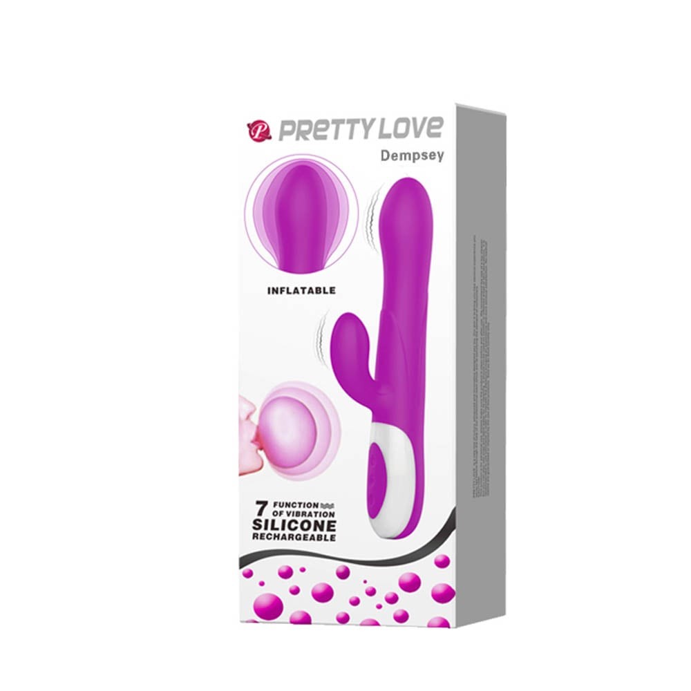 Pretty Love Dempsey - Vibrator Iepuras Gonflabil, Reincarcabil, 25 cm - detaliu 8