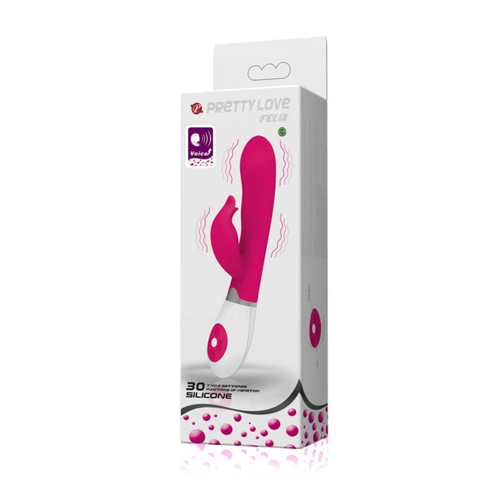 Pretty Love Felix - Vibrator Iepuras cu Control Vocal Si 30 de Functii, 20,5 cm - detaliu 3