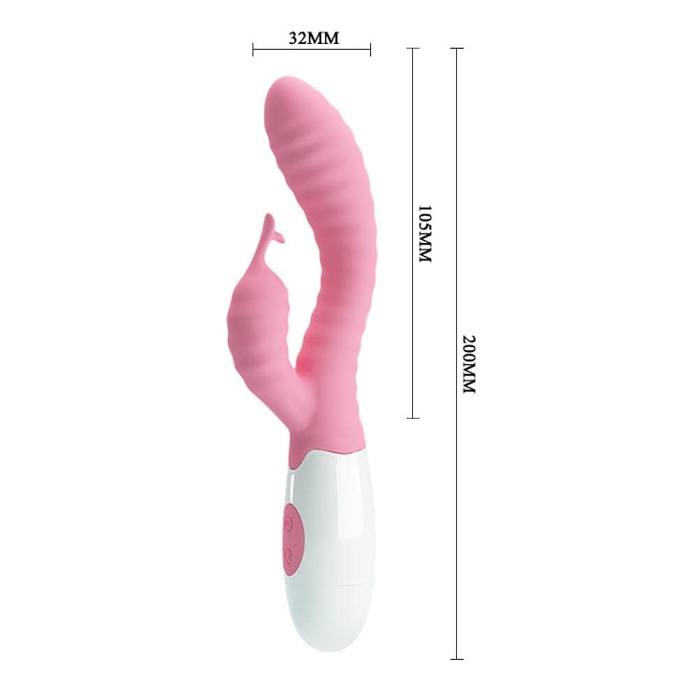 Pretty Love Hyman - Vibrator iepuraș, roz, 20 cm