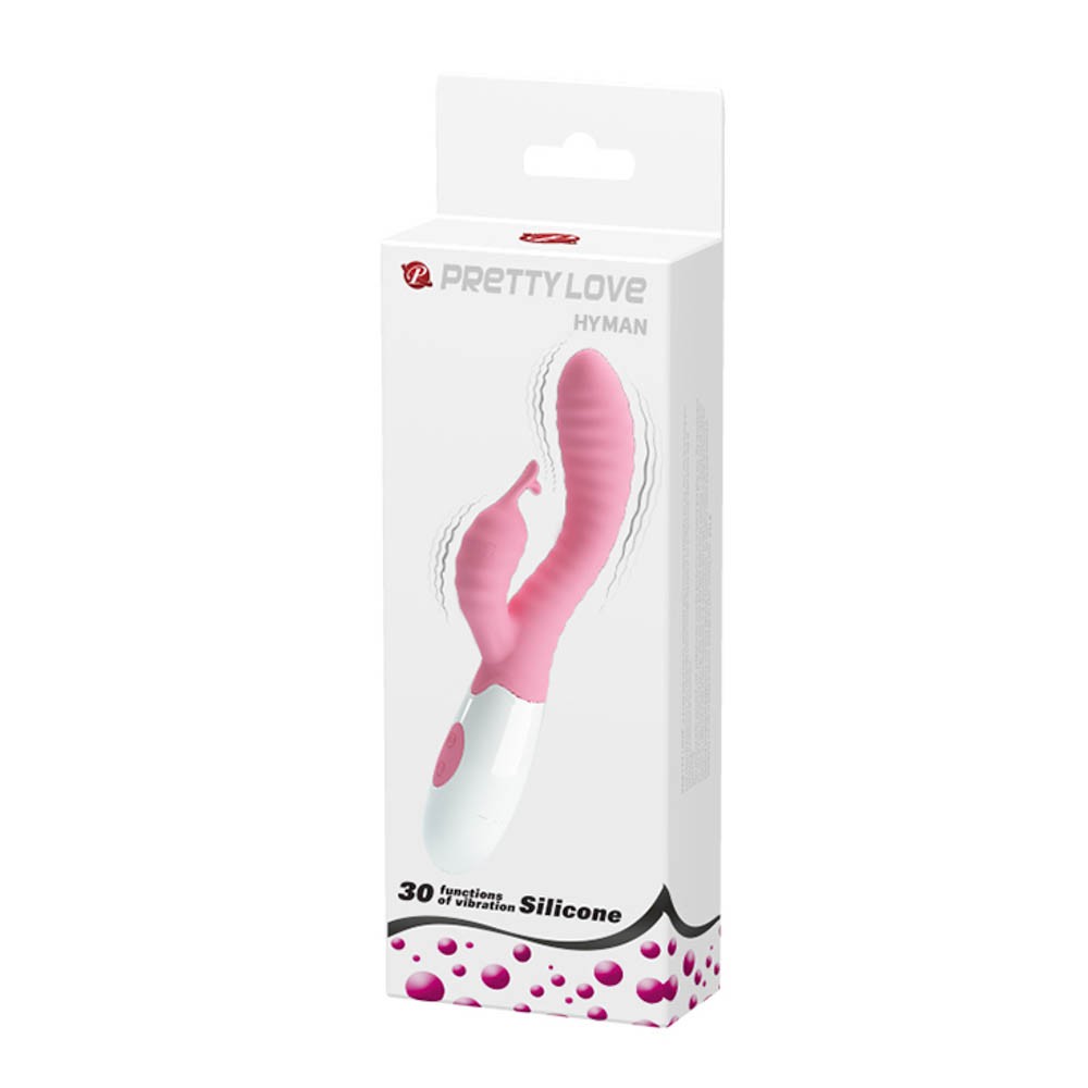 Pretty Love Hyman - Vibrator iepuraș, roz, 20 cm - detaliu 6