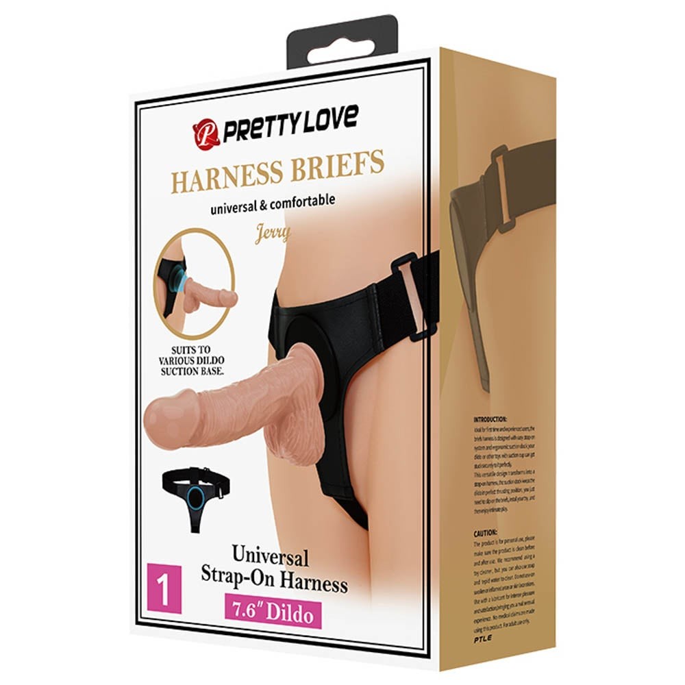 Pretty Love Jerry Harness Briefs - Strap On Realistic, 21.8x4.6 cm - detaliu 5