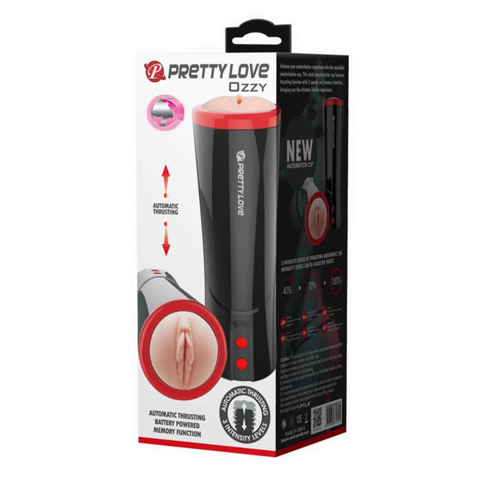 Pretty Love Ozzy Pussy - Masturbator Electric cu Piston, Vibratie si Voce, 24,6 cm - detaliu 3