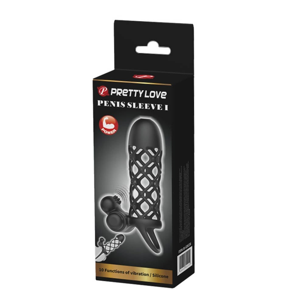 Pretty Love Penis Sleeve I - Manson Penis Silicon Negru, 13,5 cm - detaliu 4