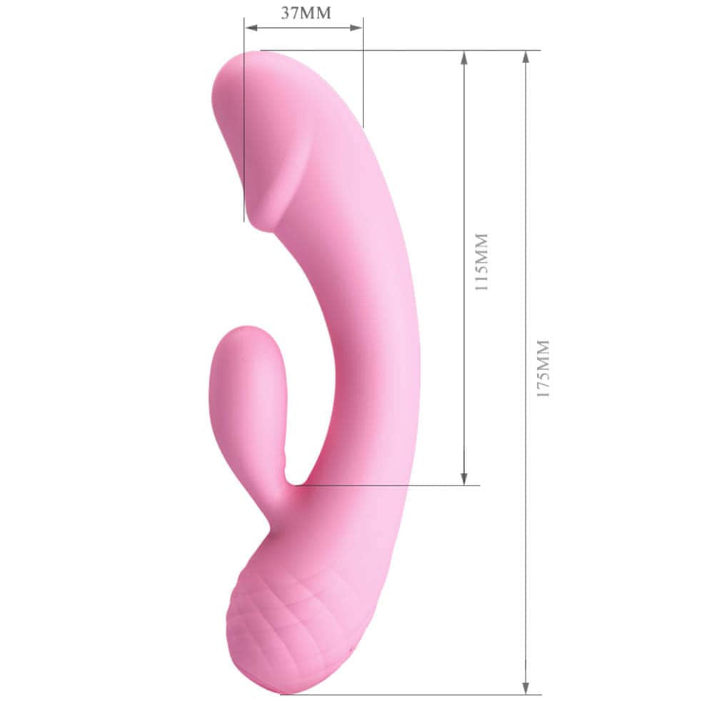 Pretty Love Ron - Vibrator iepuraș, 17.5 cm