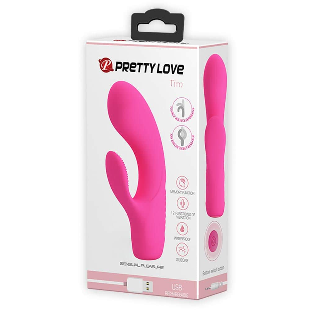 Pretty Love Tim - Vibrator iepuraș, roz, 15.5 cm - detaliu 2