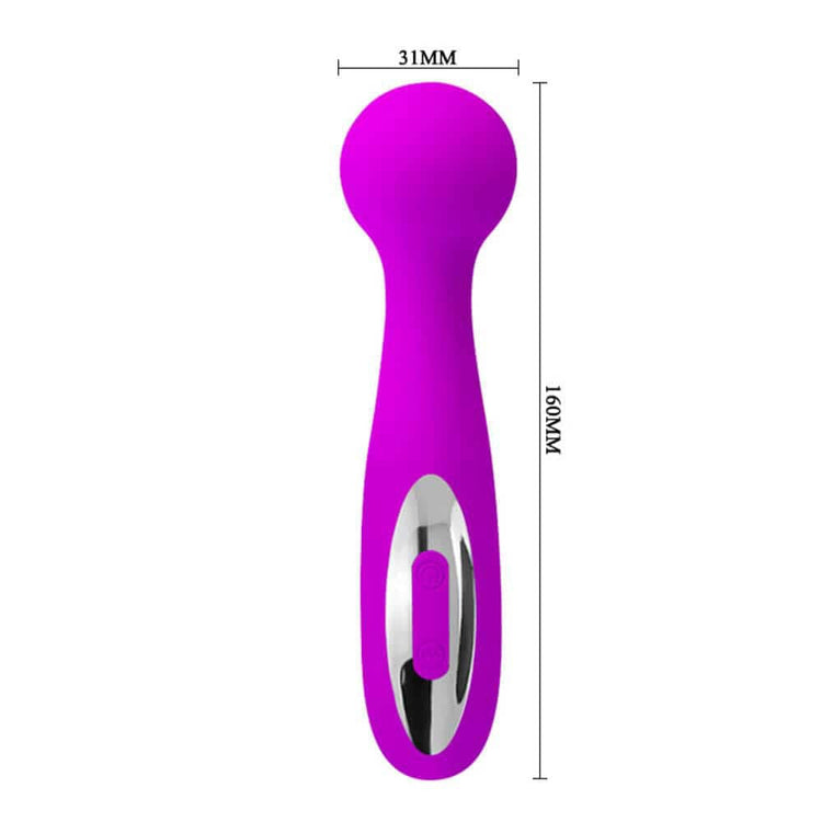 Pretty Love Wade - Vibrator Wand Reincarcabil din Silicon, 16 cm - detaliu 2