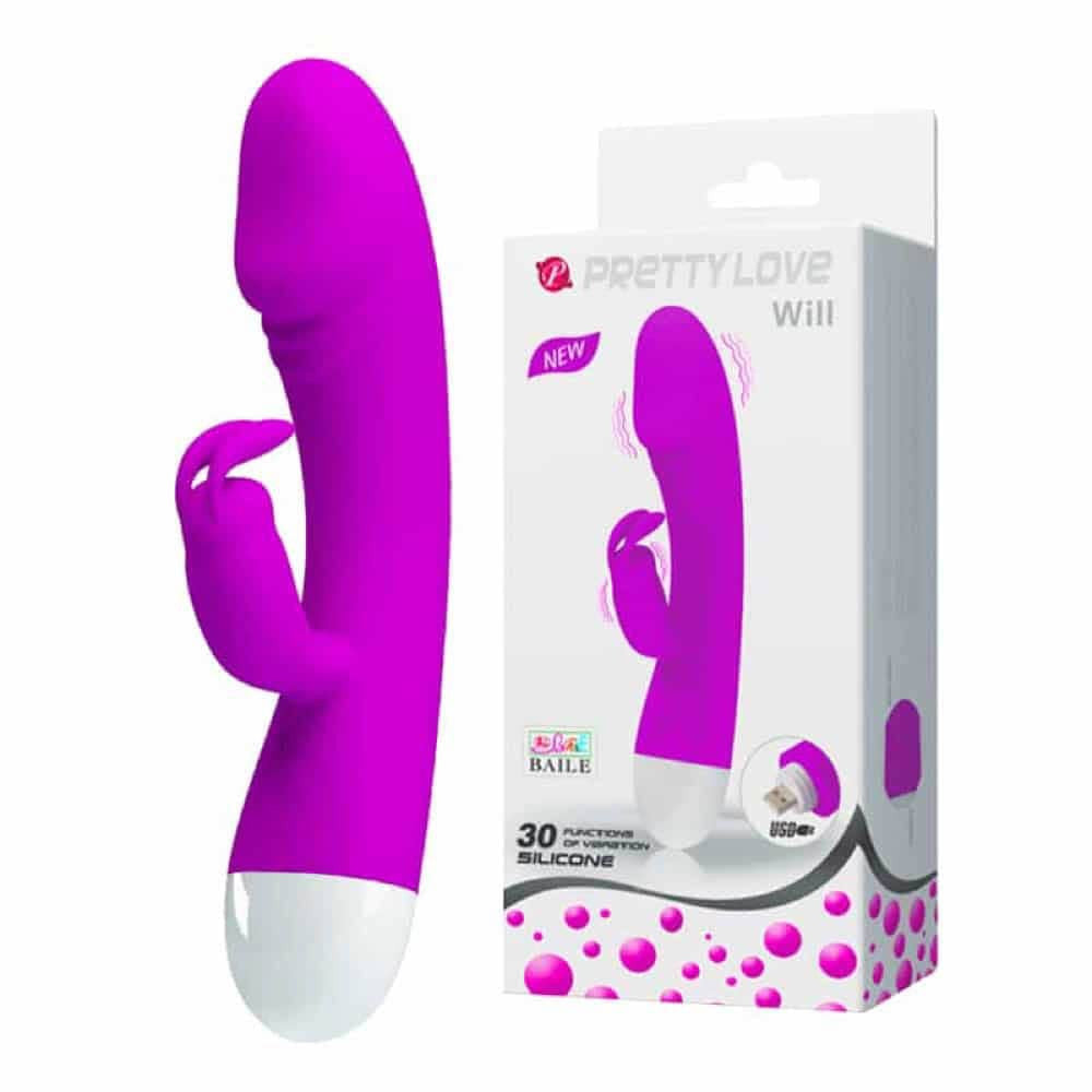 Pretty Love Will - Vibrator Rabbit cu Stimulare Punct G, 18x3.4 cm - detaliu 5