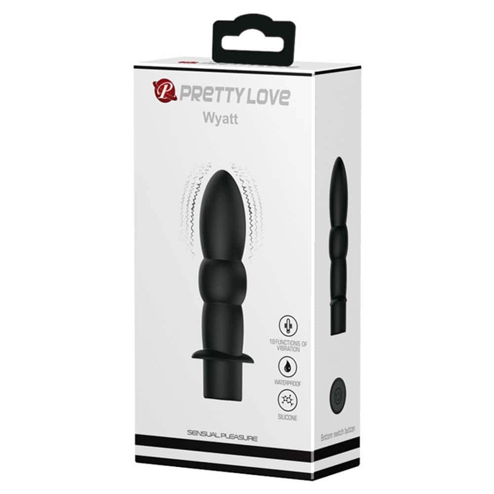 Pretty Love Wyatt Black - Vibrator Anal cu 10 Programe, 11,5 cm - detaliu 4