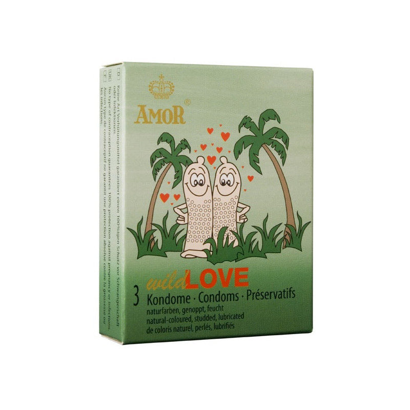 Prezervative cu Striatii Amor Wild Love, 3 buc