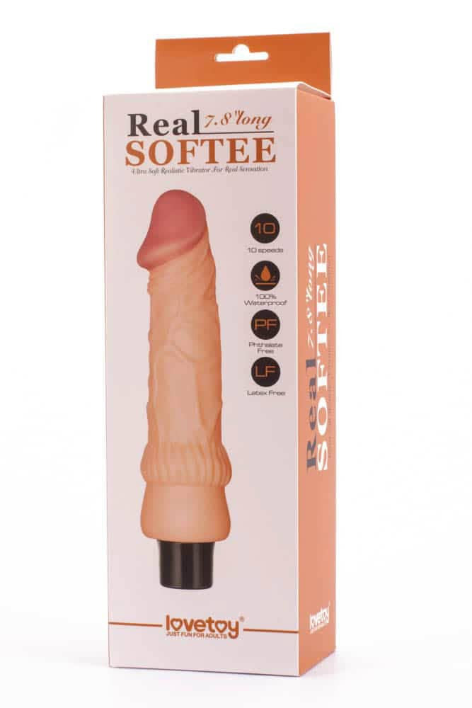 Real Softee - Dildo cu vibrații, 20 cm - detaliu 4
