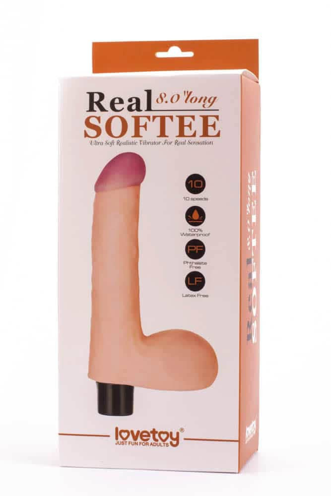 Real Softee - Dildo cu vibrații, 20.5 cm