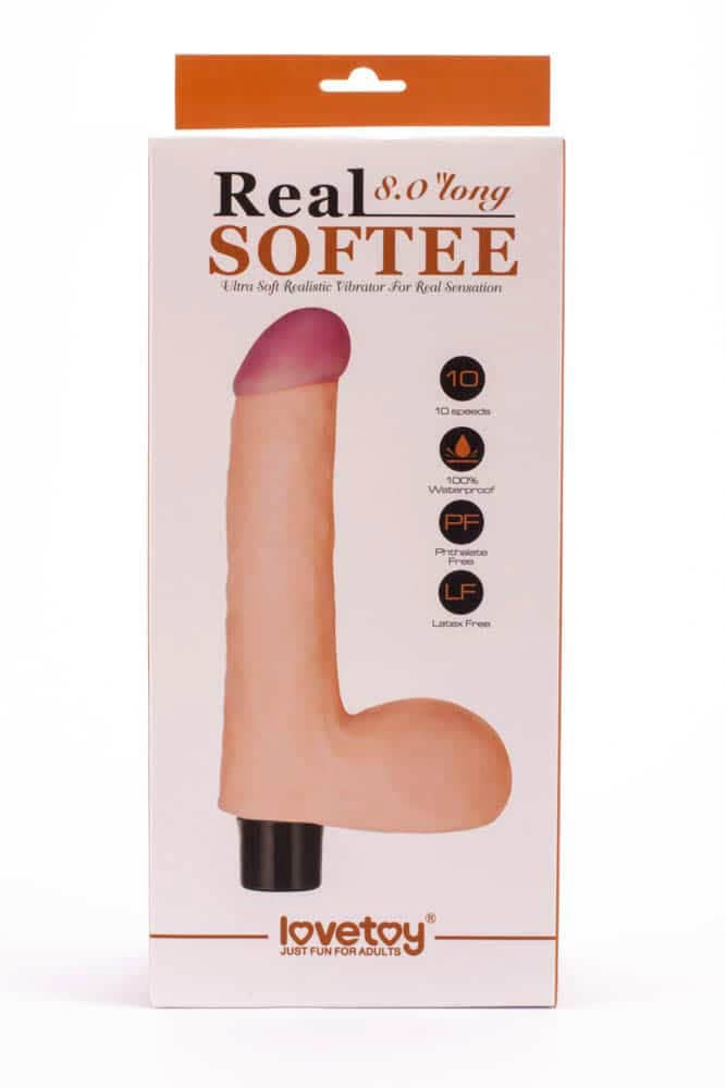 Real Softee - Dildo cu vibrații, 20.5 cm - detaliu 5