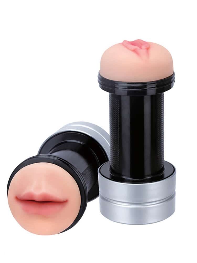 RealStuff 2 in 1 Hummer Mouth & Vagina - Masturbator cu 2 intrari, 17.5x 5.5 cm - detaliu 1