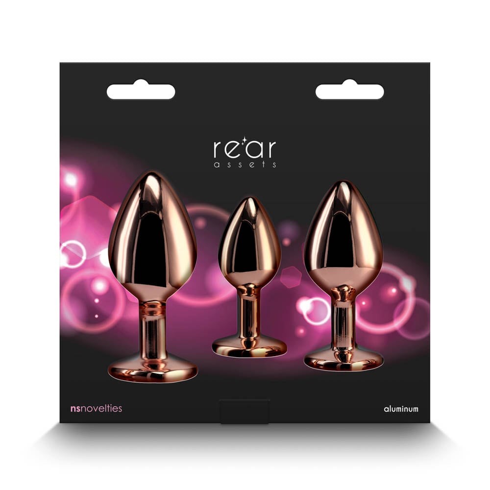 Rear Assets Heart - Set dopuri anale, 3 buc., roz - detaliu 2