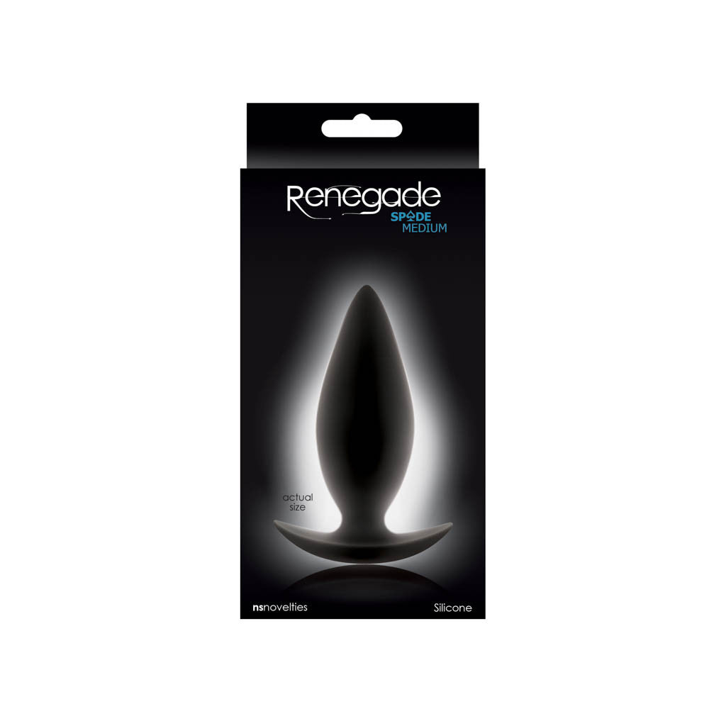 Renegade Spades Medium - Dop Anal de Silicon Negru, 10 cm - detaliu 1