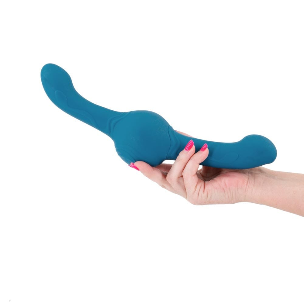 Revolution Tsunami Teal - Vibrator Dublu cu Telecomanda, 30.2x4 cm - detaliu 3