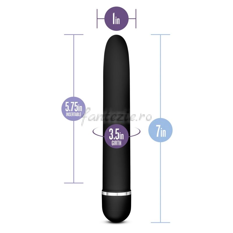 Rose - Vibrator clasic, negru, 17.5 cm