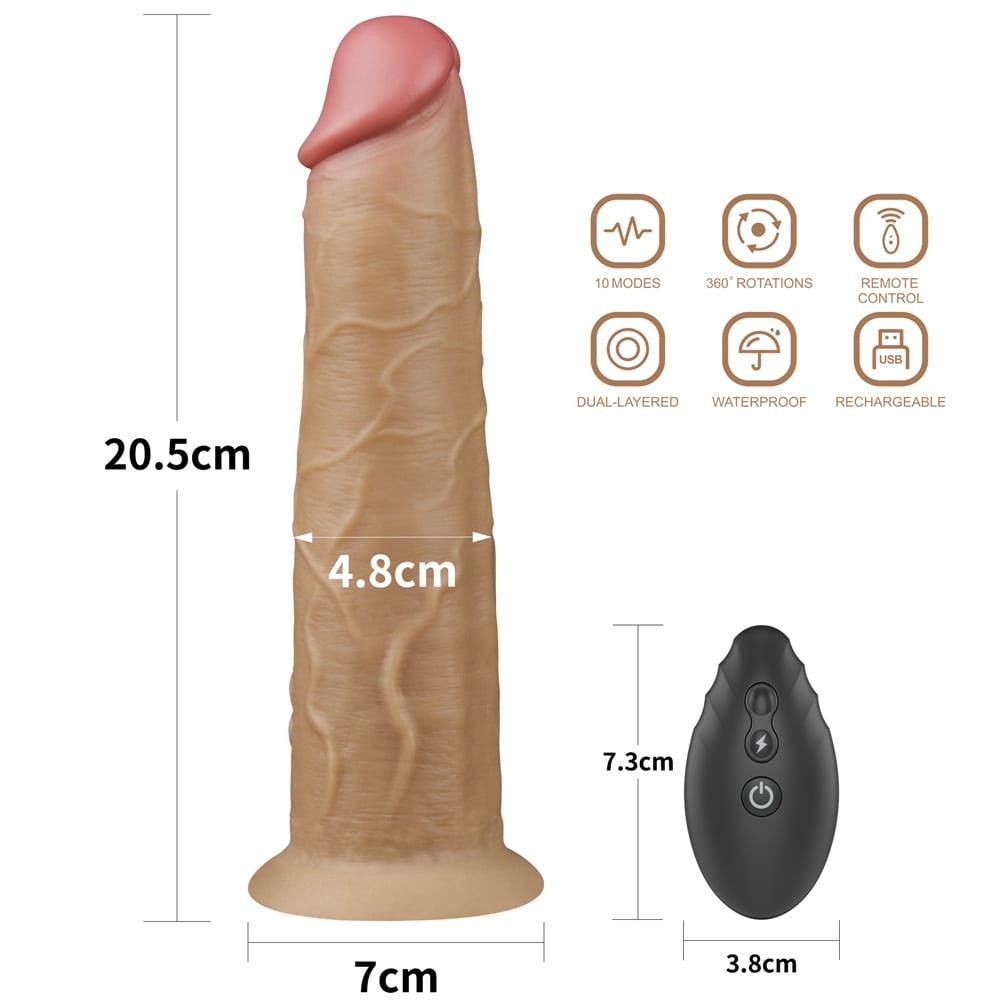 Rotator - Vibrator Realistic, 20.3 cm