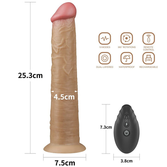 Rotator - Vibrator Realistic, 25.4 cm - detaliu 8