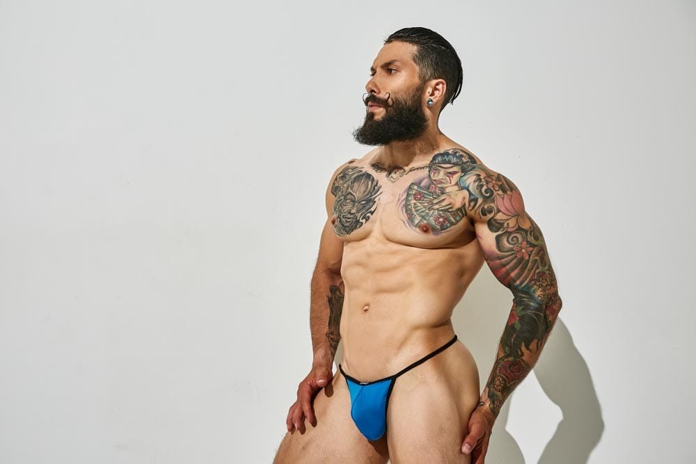 Royal Blue - Lenjerie sexy bărbați, albastru, L - detaliu 4