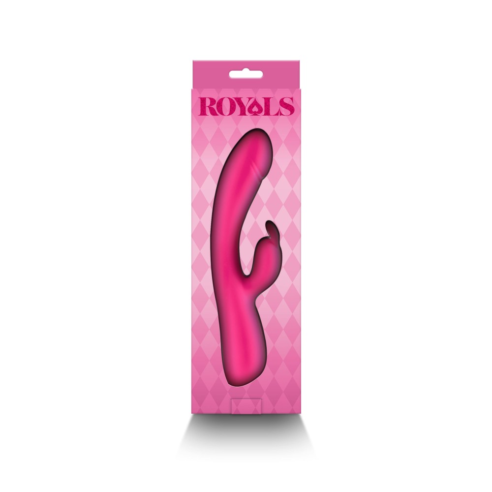 Royals Divine Metallic Pink - Vibrator Rabbit Reincarcabil cu Incalzire, 22x3.7 cm - detaliu 1