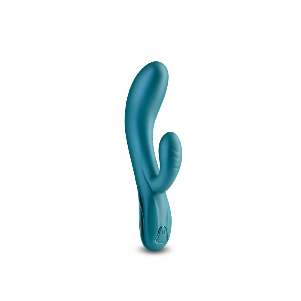Royals Regent Metallic Green - Vibrator cu Dubla Stimulare, 19.3x3.8 cm - detaliu 2