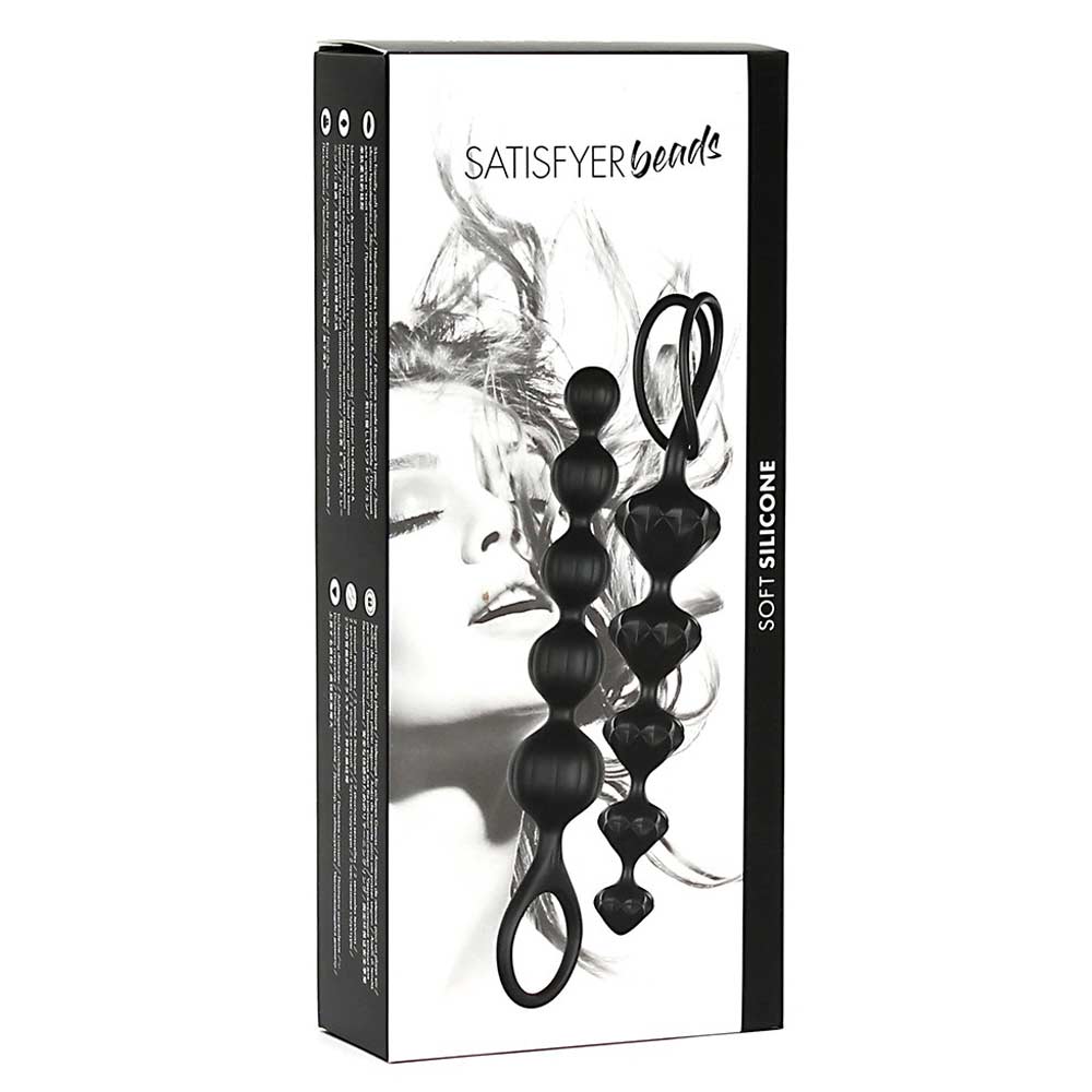 Satisfyer Beads - Set Doua Siraguri Bile Anale Negre - detaliu 1