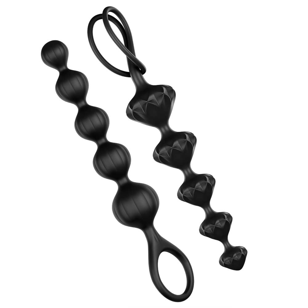 Satisfyer Beads - Set Doua Siraguri Bile Anale Negre - detaliu 2