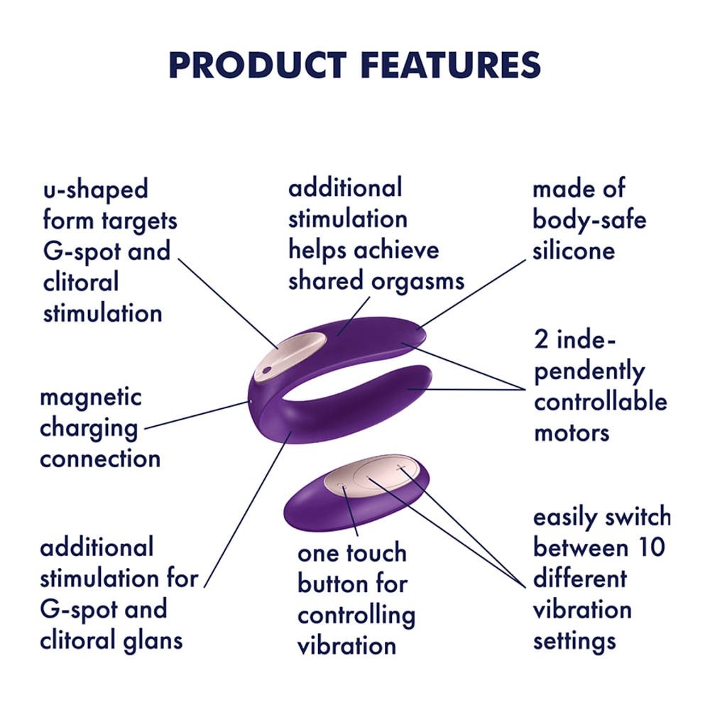 Satisfyer Double Plus Remote - Vibrator pentru Cuplu, 9x2.8 cm - detaliu 5