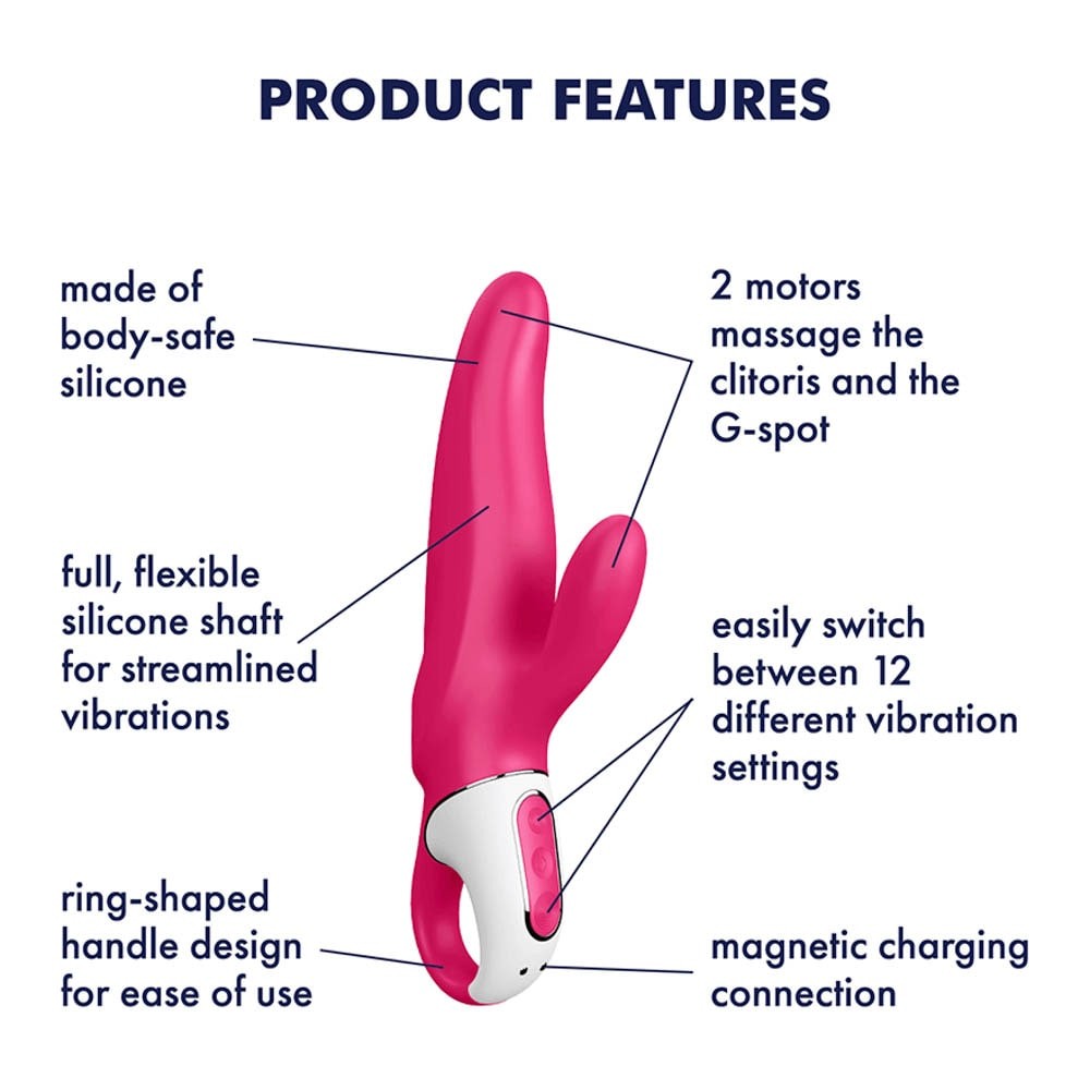Satisfyer Vibes Mr. Rabbit - Vibrator Iepuras din Silicon, 22x4.2 cm - detaliu 1