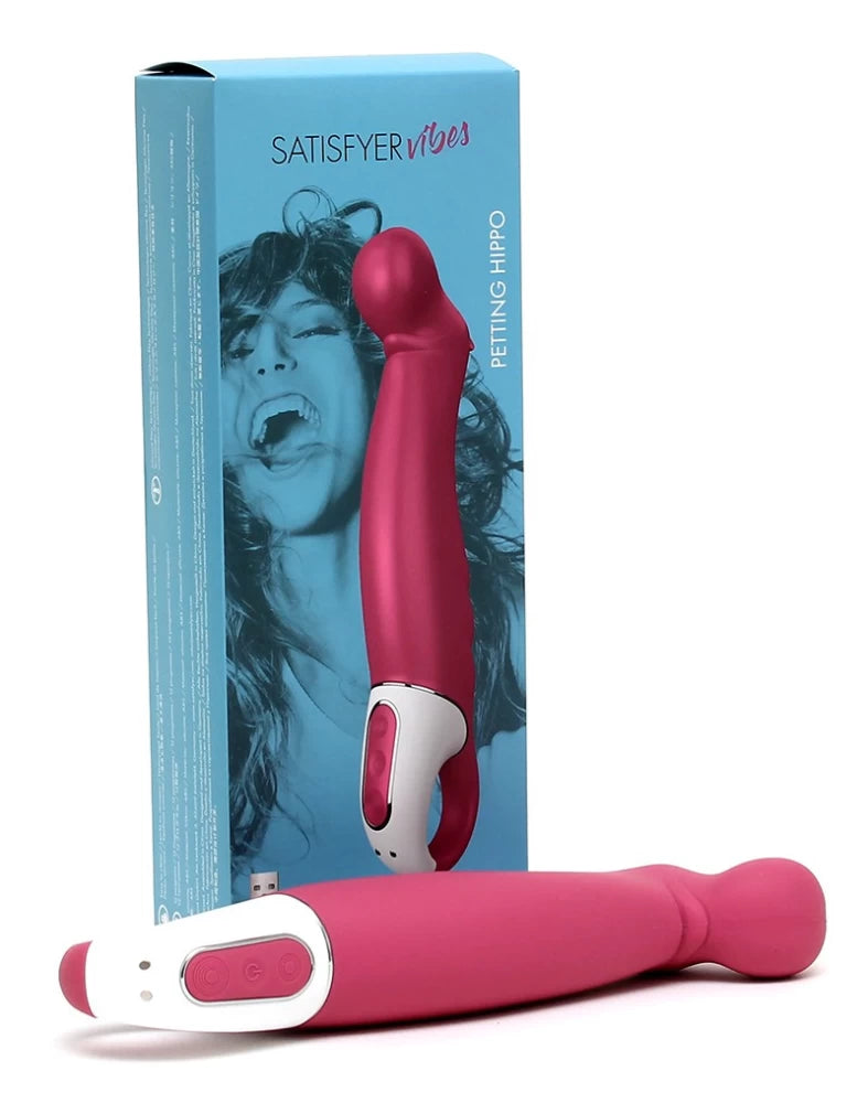 Satisfyer Vibes Petting Hippo - Vibrator pentru Punctul G Reincarcabil, 22.9x3.3 cm - detaliu 5