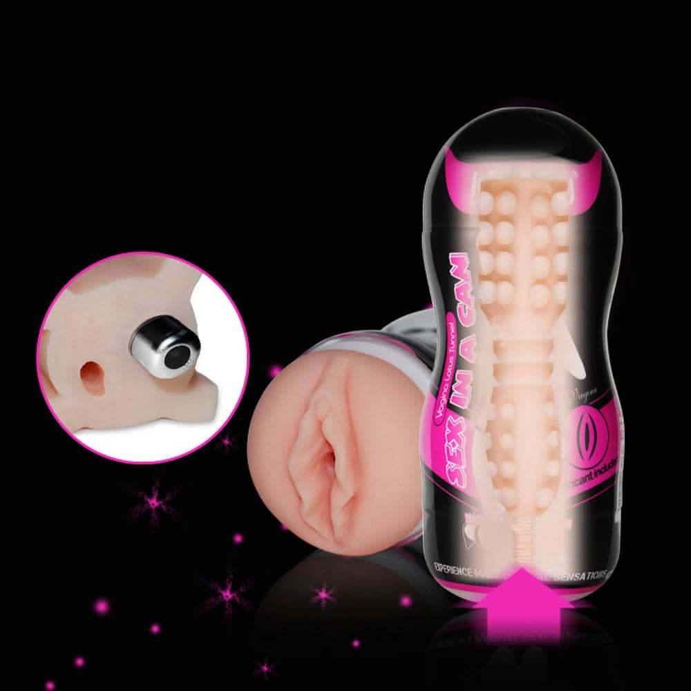 Sex In A Can - Masturbator cu Vibratii Model Vagin 16.5 cm - detaliu 2
