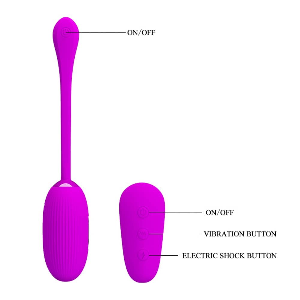 Shock Fun - Ou vibrator, mov, 19 cm