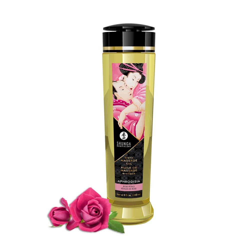 Shunga Aphrodisia Rose - Ulei de Masaj Erotic cu Aromă de Trandafir, 240 ml - detaliu 1